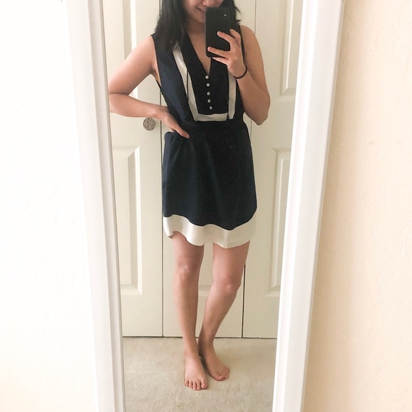 Anthropologie Navy Tie Dress/Tunic Blouse - Picture 5 of 8